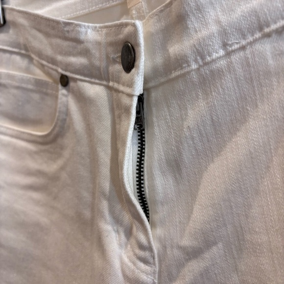 EILEEN FISHER Sz M White Jeans Mid-Rise Classic Leg Made in Portugal - Picture 3 of 10
